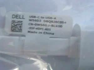 NEW Dell USB-C To USB-A Adapter Cable White DBQBJBC054 W56D3 - Bild 1 von 4