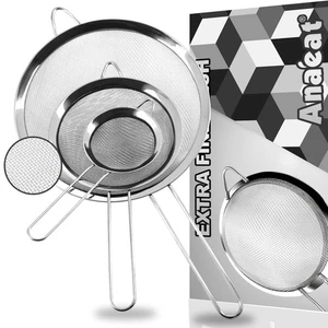 Fine Mesh Strainers - Premium Stainless Steel Colander Sieve Sifters, with Du... - Picture 1 of 8