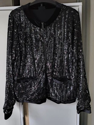Next Silver Grey Sequin Jacket Size 16 Excellent Condition - Image 1 of 4