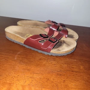 Birkenstock Ibiza Granato Brevetto Birko-Flor Donna Stati Uniti 8 8,5 EU 39 - Foto 1 di 8