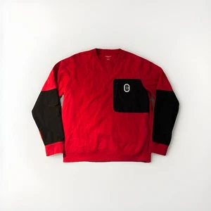 Sudadera Coach Signature Cuello Redondo Talla Grande Roja Negra Cremallera Bolsillo Algodón Perú - Imagen 1 de 9
