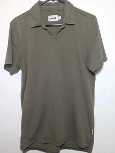Pact Men's Organic Slim Polo M Green Casual Sustainable - Picture 1 of 6