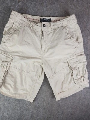 American Eagle Cargo Shorts Mens 32 Tan Khaki Ripstop Classic Pockets Baggy - Image 1 of 4