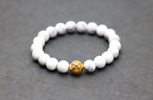 Chrome Hearts 22k Solid Gold Bead and Howlite Beaded Bracelet Authentic 