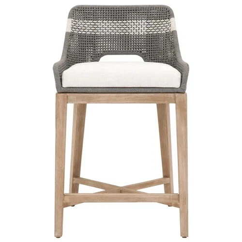 Star International Furniture Woven Tapestry 26" Fabric Counter Stool in Gray New - Image 1 of 4