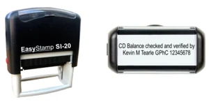 Pharmacy / Chemist CD Balance checked and Verified by rubber stamp self inking - Picture 1 of 23