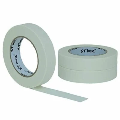 3 Pack 1" inch x 60yd STIKK White Painters Tape 14 Day Easy Removal Trim Edge