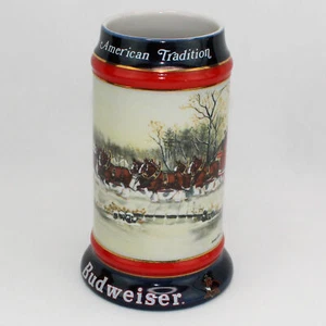 Escena de invierno Budweiser Clydesdale piedra decorativa 1990 Susan Sampson - Imagen 1 de 7