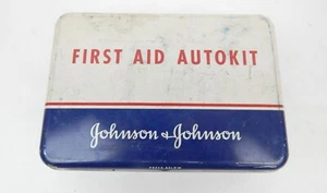 4A Johnson & Johnson Autokit First Aid caja de metal coche médico vintage hogar - Imagen 1 de 4