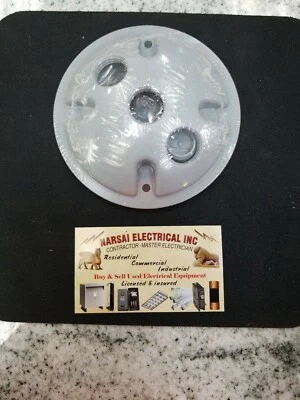 Mulberry  30377  Lamp holder Cover 4"  round  THREE 1/2"  I.P.S  holes (6B1 - Image 1 of 2