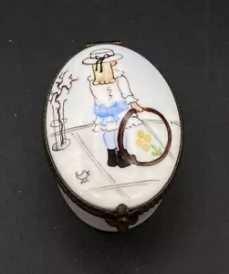 Limoges Francia scatola portaoggetti a cerniera per ragazza Rochard giocattolo cerchio Betty St John - Foto 1 di 14