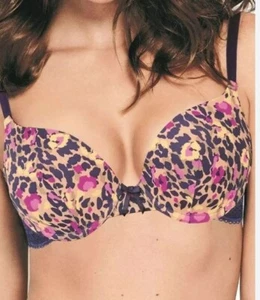 WONDERBRA push up bra french riviera size UK 34B Underwire Womens Print - Picture 1 of 7