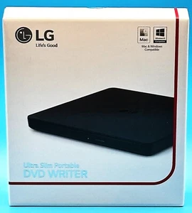 NIB, LG Ultra-Slim Portable External CD DVD Writer/Burner Black, GP63EX70 - Afbeelding 1 van 4