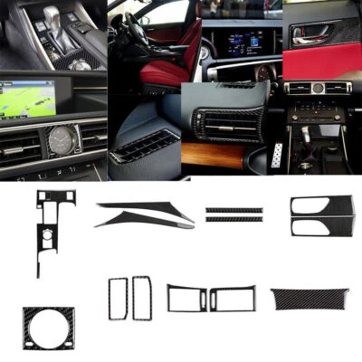 For LEXUS IS250 IS350 2013-2017 Carbon Fiber Interior Full Set Cover Trim 13Pcs - Image 1 of 4