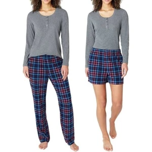 Eddie Bauer Ladies 3-Piece Waffle Fleece Pajama Set Gray L / Large - Picture 1 of 6
