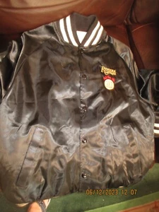 Vintage RIVIERA LAS VEGAS Resort Casino Hotel Bomber Jacket L BLACK Satin - Picture 1 of 4