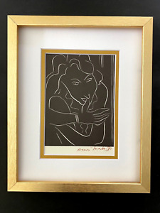 HENRI MATISSE CIRCA 1954 AWESOME SIGNED PRINT MATTED AND FRAMED + BID NOW!!