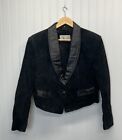 Vintage Adler Suede Balero Black Leather Jacket Sz M