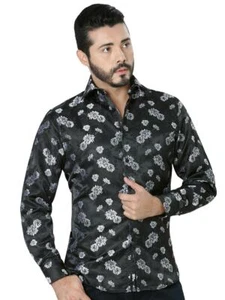 Camisa Casual M/Larga Spcls Centenario 100% Mikrofaser Negro/Blanco ID 41175 - Bild 1 von 1