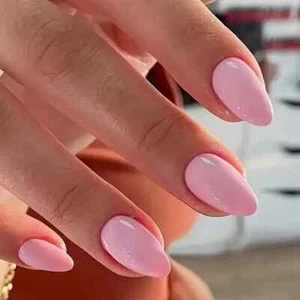 Glossy Pink Press-On Nails – Almond Shape - Picture 1 of 5