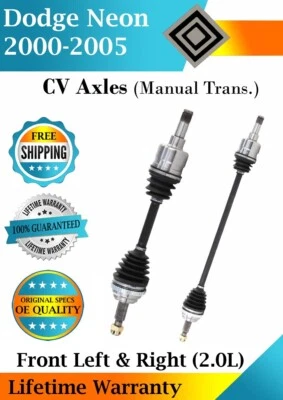 New OE Front CV Axles For 2000-2005 Dodge Neon 2.0L Lifetime Warranty - Image 1 of 4