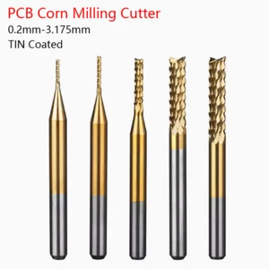 10pcs PCB Corn Milling Cutter Carbide CNC Router Bit TIN Coated 0.2mm-3.175mm - Picture 1 of 35