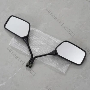 Espejo retrovisor lateral negro de 10 mm para moto Honda Kawasaki Suzuki Yamaha - Imagen 1 de 16