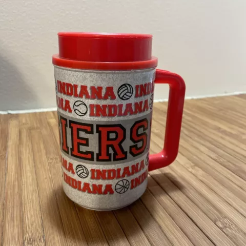 RARE VTG THERMO HOT/COLD INDIANA UNIVERSITY HOOSIERS SPORTS TRAVEL MUG 24OZ USA Cover