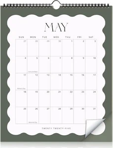 Calendario de pared estético 2025-2026 - Funciona desde mayo de 2025 hasta diciembre de 2026 - El - Imagen 1 de 7