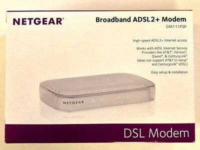 NETGEAR Broadband ADSL2+ Ethernet DSL Modem DM111PSP COMPLETE IN BOX CIB Tested! - Image 1 of 4