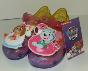 New Girls size 8 Paw Patrol Jelly Shoes Mary Janes Plastic Pink Purple Yellow