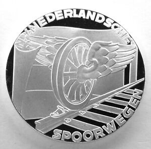 DES CHEMINS DE FER NÉERLANDAIS 2013 BU médaille d'épreuve 40 mm 28 g cuivre plaqué argent dans capsule. BB5