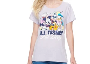CAMISA DISNEY MICKEY MOUSE "TODO DISNEY TODO EL DÍA" DIVERSIÓN FAMILIAR MUJER TALLA M, 0X, 1X - Imagen 1 de 1