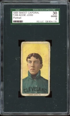 1909-11 Sweet Caporal Baseball T206 Addie Joss Portrait SGC 2 - Image 1 of 2