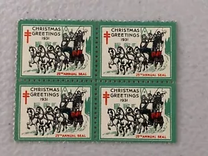 1931 Christmas Seals Mnh, block of 4 - Picture 1 of 1