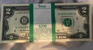 100 TWO DOLLAR BILLS - $2 UNCIRCULATED -2013 New York - Picture 1 of 1
