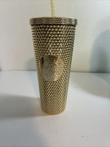 New Christmas 2022✨Gold Venti ✨ Starbucks Studded Diamond Tumbler 24oz Cold Cup - Picture 1 of 5