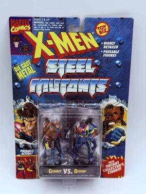 TOYBIZ MARVEL X-MEN STEEL MUTANTS GAMBIT Vs. Bishop Die Cast 1994 paquete de 2 nuevo Foto 1 de 2