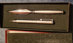 Brieföffner + Kugelschreiber + Etui Open Ceramic 777 f unbenutzt Germany Silber! - Bild 1 von 6