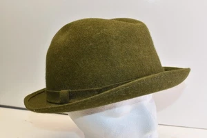 Vintage Pendleton Virgin Wool Fedora Hat Green Mens XL A207-031 Made In USA - Picture 1 of 7
