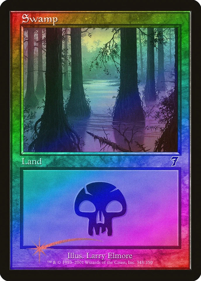 Swamp (348) FOIL 7th Edition HEAVILY PLD Basic Land MAGIC MTG CARD ABUGames - Image 1 of 1