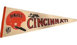 VTG 1967 NFL Cincinnati Bengals Football Felt Pennant Single Bar Helmet Banner - Picture 1 of 15