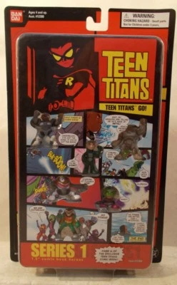 Teen Titans Go! 1.5" Comic Book Heros Series 1 Page 4 Cyborg Gizmo Cinderblock - Image 1 of 3