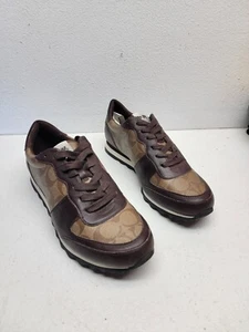 👧 Coach Low Top Sneakers 11b Brown FG1001 EUC EUC Barely Used 👩 - Picture 1 of 7