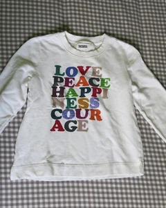 Anthropologie Garima Dhawan Love Peace Happiness Sweatshirt Small - Picture 1 of 12