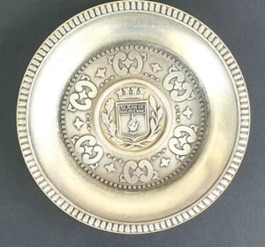 Plato de recuerdo de St. Jean De Maurienne, plateado, hecho en Francia, vintage - Imagen 1 de 11