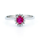 Ruby Diamond 18k Cluster Ring 13545-8174