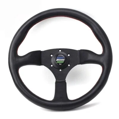 350mm 14" SPOON SPORT STYLE Genuine Leather Flat Steering Wheel HONDA - Image 1 of 4
