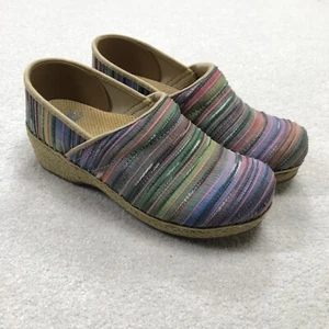 Dansko Clog Womens 38 (7.5/8 US) Jute Pro Fabric Striped Nursing 026990300 - Picture 1 of 11