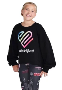 Justice Girls Sweatshirt And Leggings Set Black 12/14 Gel J Sport Logo Graphics - Picture 1 of 12